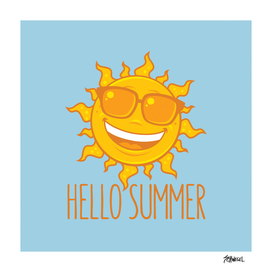Hello Summer Sun With Sunglasses