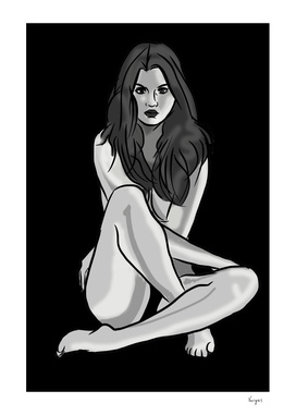 Selena Gomez nude digital portrait