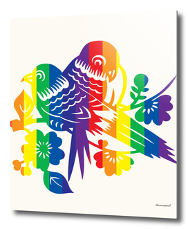 Lovebirds Thin Stripe Rainbow