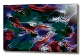 Cavalier - red blue green white abstract swirls wall art