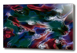 Cavalier - red blue green white abstract swirls wall art