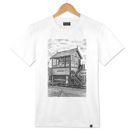 Signal Box in Black and White