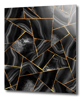 Black Night Agate Gold Geometric Glam #2 #geo #decor #art