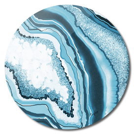 Blue Geode Gemstone Natural Abstract Pattern