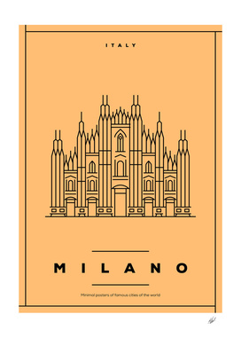 Minimal Milano City Poster