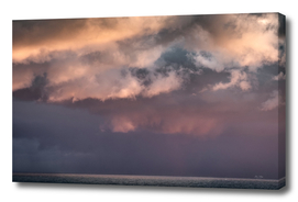Storm Clouds At Sunset Over The English Channel