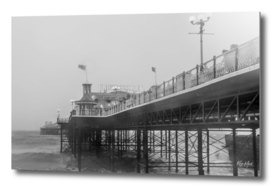Under Brighton Pier Black and White