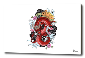 Tattoo Dragon flower