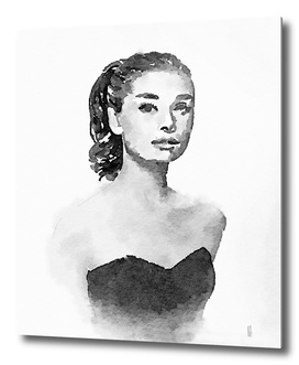 Audrey Hepburn watercolor portrait