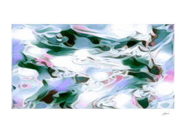 Shivers - green white pink lavender swirls abstract art