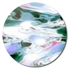 Shivers - green white pink lavender swirls abstract art