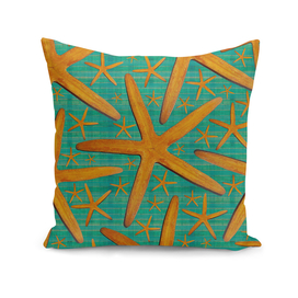 "Starfish in Turquoise and Mustard"