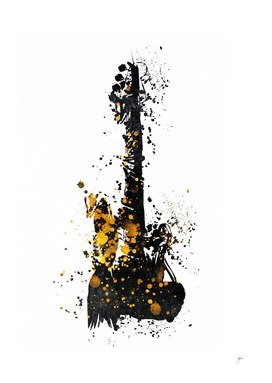 Guitar music art gold and black #guitar #music