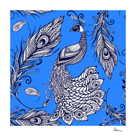 peacock bird feathers seamless background pattern