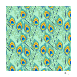 lovely peacock feather pattern with flat design