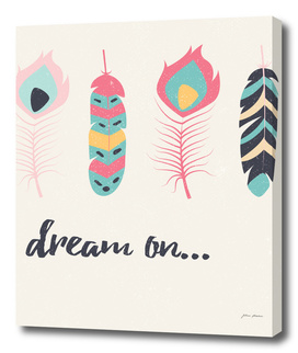 Dream on tribal feathers
