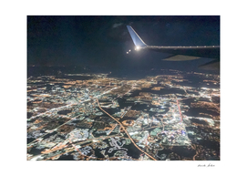 Las Vegas City Lights at night from Air plane window