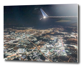 Las Vegas City Lights at night from Air plane window