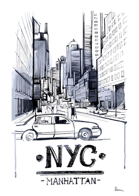 drawing  manhattan city streets NYC