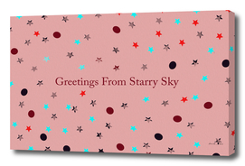 greeting card background with dots and stars