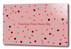 greeting card background with dots and stars