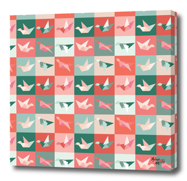 Origami Birds Grid Pattern