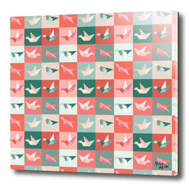 Origami Birds Grid Pattern