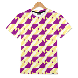 diagonal pattern with purple curves and yellow stripes