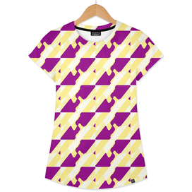 diagonal pattern with purple curves and yellow stripes