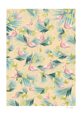 Flamingo Palm Lemon Summer Vibes #1 #pastel #tropical #decor