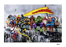 More Marvel & DC Superheroes Lunch Atop A Skyscraper