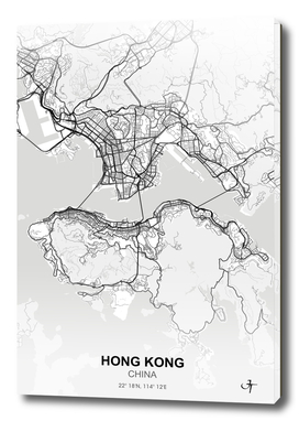 Hong Kong City map White