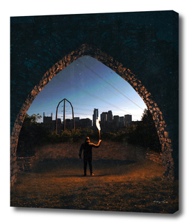 Portal to Minneapolis Minnesota Skyline