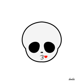 Funny baby skull blowing kisses