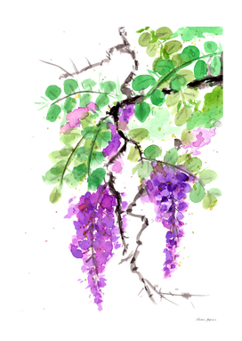 Purple Wisteria Watercolor