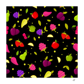 vector seamless summer fruits pattern colorful
