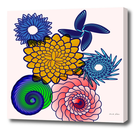 beautiful colorful floral and spiral graphics