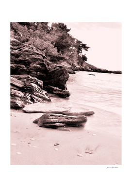 Beach days monochrome Rocky shore