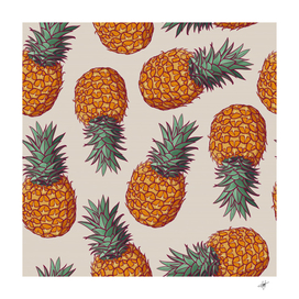 seamless pattern with vector illustrations pineapples