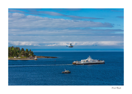 Harbor Patrol Sea Plane and Ferry