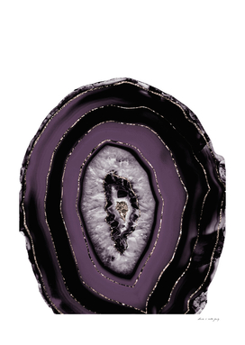 Purple Plum Black Agate with Rose Gold Glitter #1 #gem