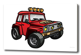 Cartoon red vehicle.