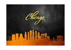 Chicago Illinois Gold Skyline