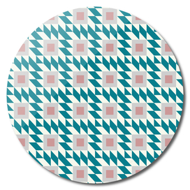 Abstract Contemporary Geometric Pink and Green Retro Pattern