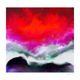 Abstract in Red, White and Purple