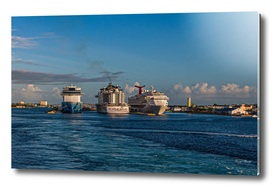 Three Cruise Ships in Nassau