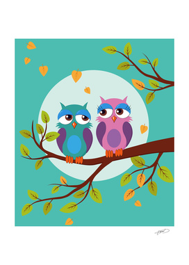 Autumn love owls