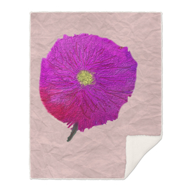 Purple and Red Wild Flower Watercolor on Wrinkled Paper
