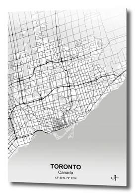Toronto city map white