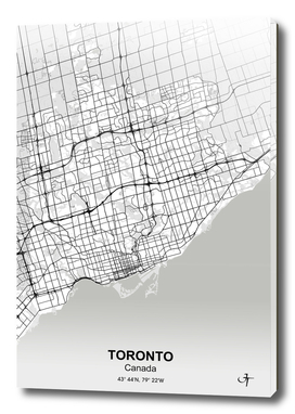 Toronto city map white